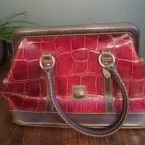 Dooney & Bourke Red Croc-Embossed Leather Bag